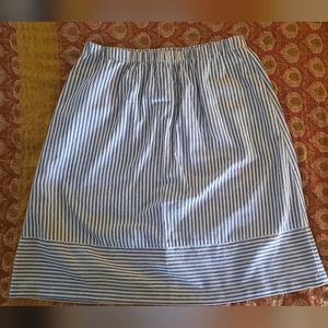J. Crew Factory Linen-Blend Striped Skirt